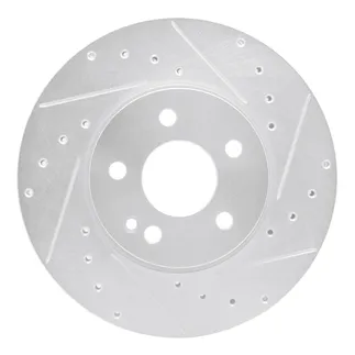 R1 Concepts EDZ-63158R Brake Rotor Drilled and Slotted Silver